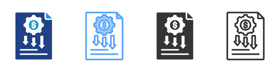 Aufkleber - Reduce Cost icon set multiple style collection