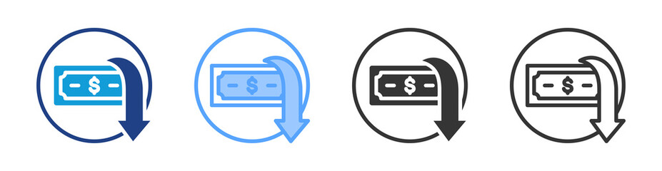 Poster - Cost Reduction icon set multiple style collection
