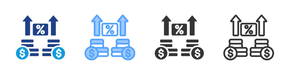 Poster - Profit Margin icon set multiple style collection
