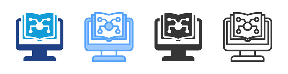 Poster - Computer Science Learning icon set multiple style collection