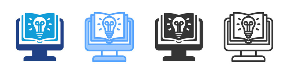 Poster - Computer Science Course icon set multiple style collection