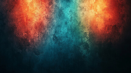 Poster - Dark glowing neon blue orange and green grainy gradient background symbolizes summer energy futuristic vibes and digital creativity perfect for web banners posters or modern visual design

