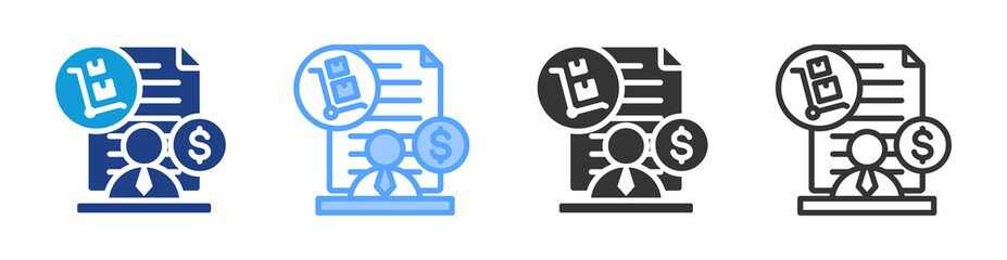 Poster - Purcashing Process icon set multiple style collection