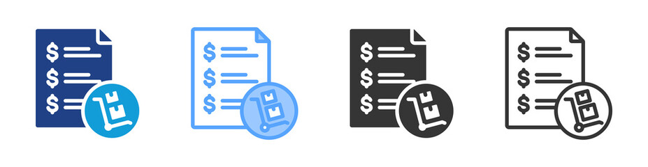 Poster - Pricelist icon set multiple style collection