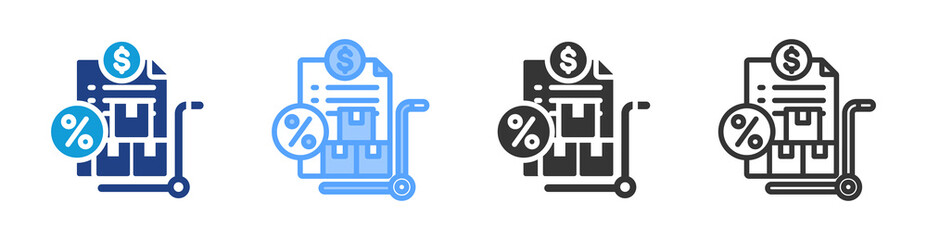 Poster - Purchase Discount icon set multiple style collection