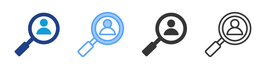 Aufkleber - Human Research icon set multiple style collection