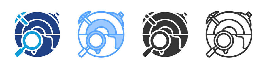 Poster - Geological Surveys icon set multiple style collection