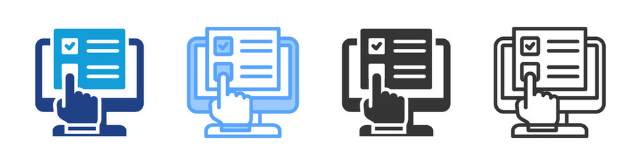 Aufkleber - Online Survey icon set multiple style collection