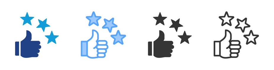 Poster - Appreciation icon set multiple style collection
