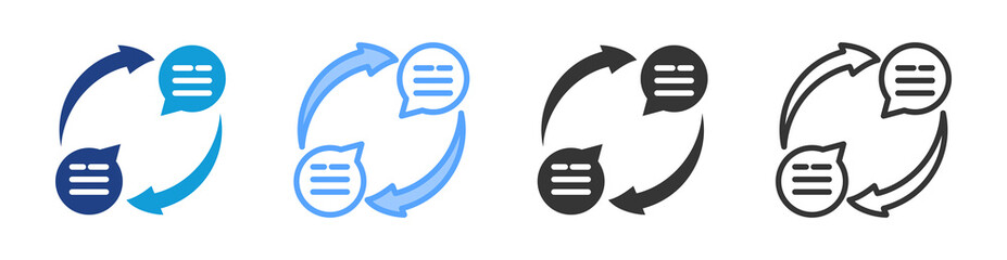 Poster - Responses icon set multiple style collection