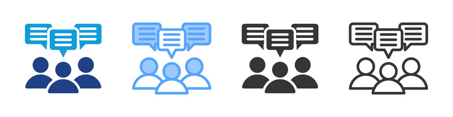 Poster - User Opinion icon set multiple style collection