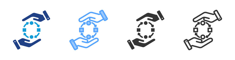 Poster - Associated Technicques icon set multiple style collection