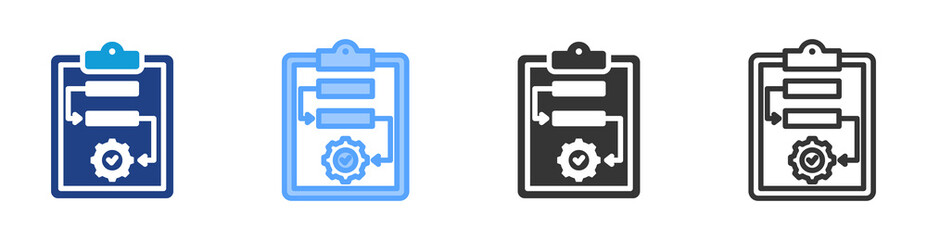 Poster - Procedures icon set multiple style collection