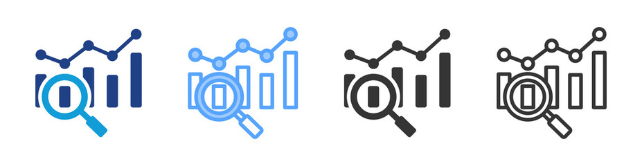 Poster - Statistical Surveys icon set multiple style collection