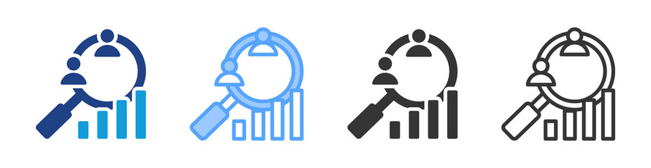 Poster - Quantitative Research icon set multiple style collection
