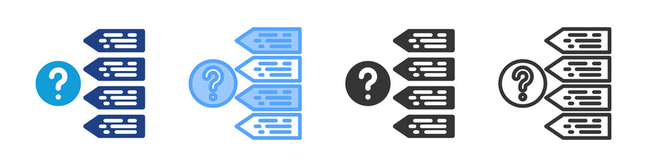Poster - Test Questions icon set multiple style collection
