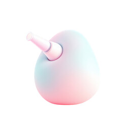 Poster - Pastel colored abstract sphere with protruding nozzle on a clean background