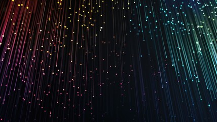 Abstract style of electric pixel particle of musical sound in cyberspace theme with data digital technology design and the dynamic light graphic represented music wave movement with beat flow. AIG53.