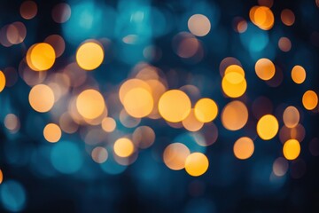 Poster - This beautiful bokeh background features a blend of blue and orange circular lights, creating an artistic and vibrant atmosphere ideal for various design projects.