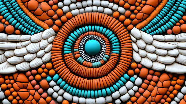 Colorful Circle Pattern with Texture and Unique Design Elements
