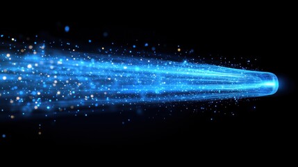 Poster - A vibrant blue light streak conveys a sense of motion and energy, perfect for futuristic themes and dynamic designs.