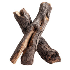 Wall Mural - Piece of wood placed on a black background showcasing natural texture and color variations isolated on a white background,