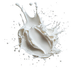 Poster - Splash of milk on black background captured in high-definition photography isolated on a white background,