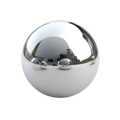 Poster - Reflective sphere showcasing intricate details and surrounding environment in a stunning visual composition isolated on a white background,