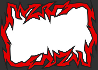 Aufkleber - Simple framed background with jagged spikes line pattern and with some copy space area