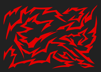 Aufkleber - Simple background with lightning effect pattern set. Various lightning pattern set