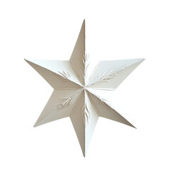 Poster - White paper star decoration on a solid black background for festive and creative design purposes isolated on a white background,