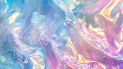 Poster - Abstract pastel iridescent fluid patterns with wavy lines. Background image of wavy line with colorful pastel flowing wave. Digital art for modern and elegant design. Fluid wave pattern design. AIG51.