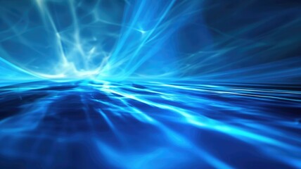 Abstract picture of blue light particle with digital technology style design connecting become dynamic of electric wave movement represent about flowing of data or structure of network system. AIG53.