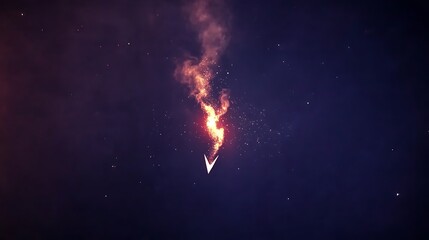 Poster - Fiery Sparks Ascending in Dark Blue Night Sky