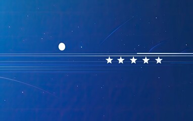 Aufkleber - Abstract blue background with five stars and light streaks.