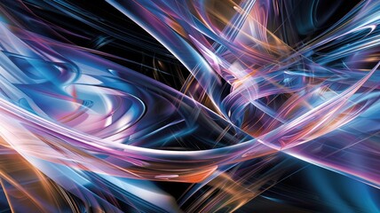 Fototapete - Explore a vibrant chaotic abstract background featuring swirling eddies of color and light. Ideal for creative projects seeking dynamic energy and unique visuals.