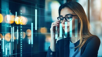 Poster - Woman analyzing data with graphs in office setting