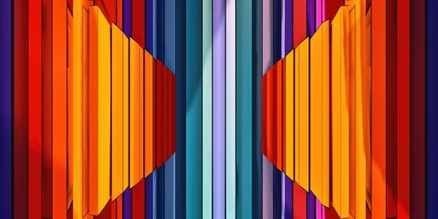 Fototapete - Geometric abstract pattern with colorful overlapping diamonds. Seamless design for wallpaper. Abstract image of geometric shape made from bold line with vibrant color. Dynamic shape style. AIG51.