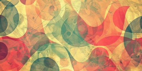 Poster - Grunge abstract background with overlapping colorful shapes and textures. Background image of vibrant color wave and abstract art of geometric shape overlapping together with vintage effect. AIG51.