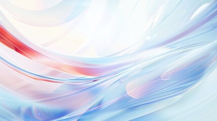 Poster - Abstract smooth pastel wave shapes in blue and pink tones. Background image of transparent wave with blue and red. Digital art for design and print. Minimal and contemporary wallpaper design. AIG53.