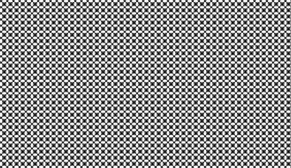 Poster - Black and white geometric squares creating mesmerizing optical illusion, blending seamlessly to transform visual design with striking pattern
