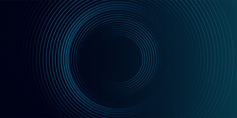 Poster - modern dark blue abstract horizontal banner background with glowing geometric lines. shiny blue diag
