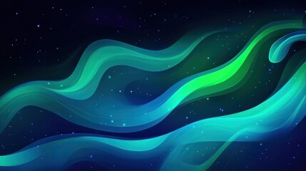 Wall Mural - Abstract swirling nebula of teal and lime green.