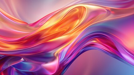 Poster - Vibrant abstract waves in red, orange, and purple. Close up of gradient vibrant color from fabric material. Dynamic digital art for backgrounds and design. Motion shot design. Fluid pattern. AIG51.