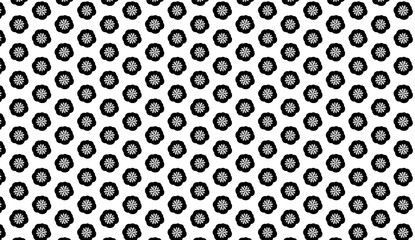 Poster - Seamless pattern with black and white abstract flowers creating a decorative background for various design purposes