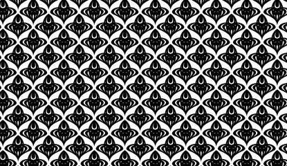 Poster - Mesmerizing black and white seamless pattern forming an elegant and stylish design, perfect for backgrounds, fabrics, and decorative projects