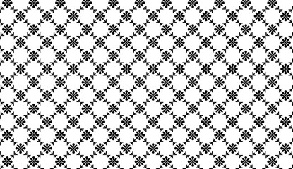 Poster - Seamless geometric floral pattern creating a grid, perfect for backgrounds, textiles, and decorative designs