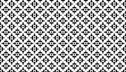 Poster - Creating a seamless black and white abstract pattern, featuring cross shapes that tile endlessly, offers a modern and elegant design