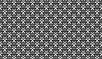 Poster - Intricate black and white geometric pattern creating a hypnotic optical illusion, ideal for backgrounds, textiles, and decorative designs