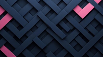 Aufkleber - Abstract geometric background featuring interwoven dark blue and pink ribbons creating a textured pattern ideal for modern design aesthetics